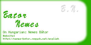bator nemes business card